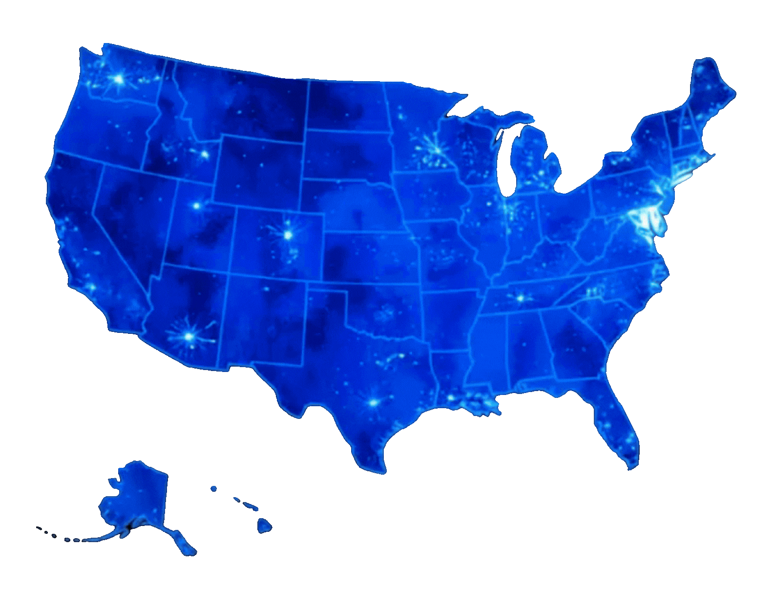 Map of the United States showing Driven Digital's national client coverage